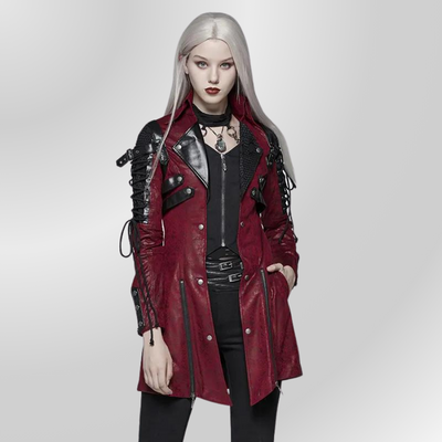 Veste Rouge Gothique PUNK RAVE