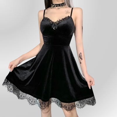 Robe Noire Dentelle Gothique