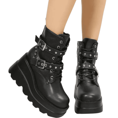 Bottines Gothiques Cuir Noir