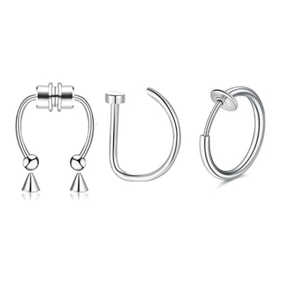 Faux Piercing Nez Silver