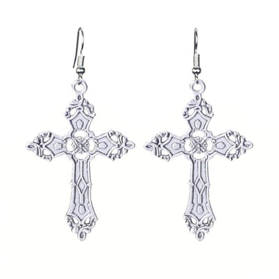 Boucles d'Oreille Gothique Croix