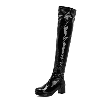 Botte Gothique Noire Talon Court Noire