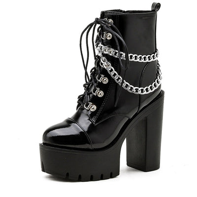 Bottines Gothiques Rock Noir