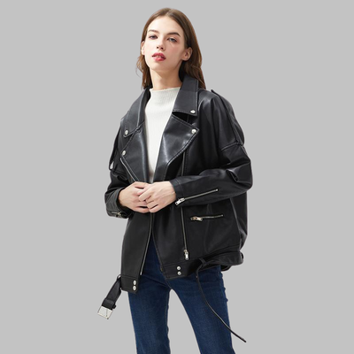 Veste Simili de Cuir Femme Gothique